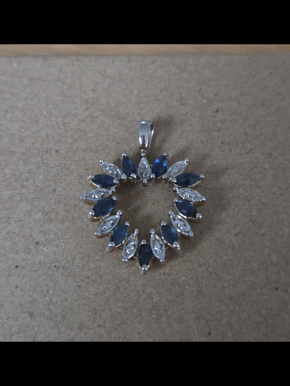 Sapphire Marquise Heart Pendant Necklace